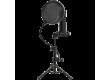 LORGAR Voicer 721, Gaming Microphone, Black, USB condenser microphone with tripod stand, pop filter, including 1 microphone, 1 Height metal tripod, 1 plastic shock mount, 1 windscreen cap, 1,2m metel type-C USB cable, 1 pop filter, 154.6x56.1mm