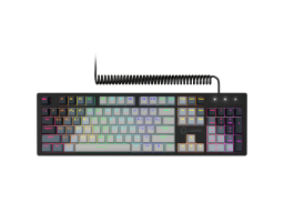 LORGAR Azar 514, Wired mechanical gaming keyboard, RGB backlight, 1680000 colour variations, 18 modes, keys number: 104, 50M clicks, linear dream switches, spring cable up to 3.4m, ABS plastic+metal, magnetic cover, 450*136*39mm, 1.17kg, white, EN+RU layo