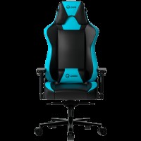 LORGAR Base 311, Gaming chair, PU eco-leather, 1.8 mm metal frame, multiblock mechanism, 4D armrests, 5 Star aluminium base, Class-4 gas lift, 75mm PU casters, Black + blue