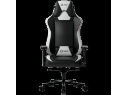 LORGAR Base 311, Gaming chair, PU eco-leather, 1.8 mm metal frame, multiblock mechanism, 4D armrests, 5 Star aluminium base, Class-4 gas lift, 75mm PU casters, Black + white