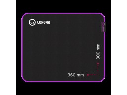 Lorgar Main 313, Gaming mouse pad, High-speed surface, Purple anti-slip rubber base, size: 360mm x 300mm x 3mm, weight 0.195kg