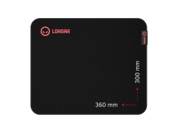 Lorgar Main 323, Gaming mouse pad, Precise control surface, Red anti-slip rubber base, size: 360mm x 300mm x 3mm, weight 0.21kg