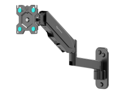 ONKRON TV Monitor Wall Mount Bracket for 13” – 34” Screens Full Motion with Gas Spring, Black