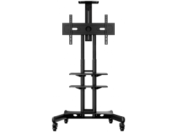 ONKRON Mobile TV Stand for 40-70” TVs with Wheels Shelves Height Adjustable Rolling TV Cart, Black