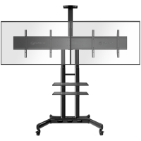 ONKRON stand for two screens with bracket 40"-65", mobile, black