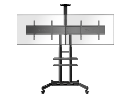ONKRON stand for two screens with bracket 40"-65", mobile, black