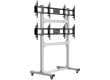 ONKRON Floor mobile stand for video wall 2x2, 4 x 43”- 55" up to 50 kg, silver
