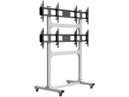 ONKRON Floor mobile stand for video wall 2x2, 4 x 43”- 55" up to 50 kg, silver