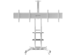 ONKRON stand for two screens with bracket 40"-65", mobile, white