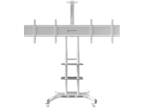 ONKRON stand for two screens with bracket 40"-65", mobile, white