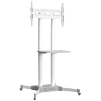 ONKRON Mobile TV Stand Rolling TV Cart for 40 to 65 Inch LCD LED TV Screens, White
