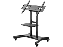 ONKRON Tilting Mobile TV Stand for 50'' – 83 Inch LCD LED OLED TV Screens & Touch Panels Rolling TV Cart on Wheels with Shelf, Black
