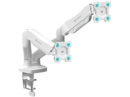 ONKRON Dual Monitor Desk Mount Stand for 13 to 32-Inch LCD LED Monitors up to 8 kg, White