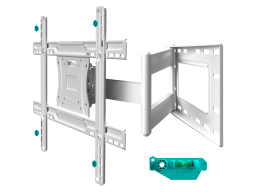 ONKRON Full Motion TV Wall Mount for 40 to 75-inch Flat Panel TVs Digital Panels 68,2 kg, White