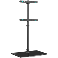 ONKRON Universal Floor TV Stand Tempered Glass Base for 30-60'' TVs up to 41 kg, Black