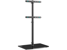 ONKRON Universal Floor TV Stand Tempered Glass Base for 30-60'' TVs up to 41 kg, Black