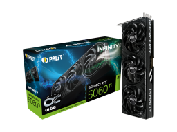 PALIT GeForce RTX 5060 Ti Infinity 3 OC 16GB GDDR7 128 bit, 1x HDMI 2.1b, 3x DP 2.1b, 3 Fan, 1x 8-pin pwr connector, 600W, 291.9 x 116.6 x 41.3 mm, NE7506TS19T1-GB2061S