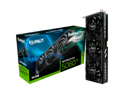 PALIT GeForce RTX 5060 Ti Infinity 3 16GB GDDR7 128 bit, 1x HDMI 2.1b, 3x DP 2.1b, 3 Fan, 1x 8-pin pwr connector, 600W, 291.9 x 116.6 x 41.3 mm, NE7506T019T1-GB2061S