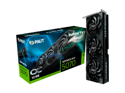 PALIT GeForce RTX 5070 Infinity 3 OC 12GB GDDR7 192 bit, 1x HDMI 2.1b, 3x DP 2.1b, 3 Fan, 1x 16-pin pwr connector, 650W, board size 291.9 x 116.6 x 41.3 mm, NE75070S19K9-GB2050S