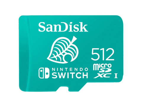 SanDisk microSDXC card for Nintendo Switch 512GB, up to 100MB/s Read, 60MB/s Write, U3, C10, A1, UHS-1; EAN:619659184650