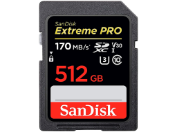 SanDisk Extreme 512GB SDXC Memory Card + 1 year RescuePRO Deluxe up to 180MB/s & 130MB/s Read/Write speeds, UHS-I, Class 10, U3, V30, EAN: 619659199265