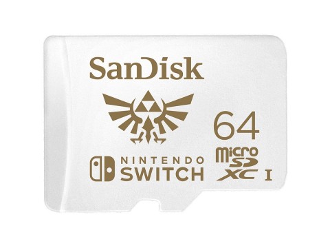 SanDisk microSDXC card for Nintendo Switch 64GB, up to 100MB/s Read, 60MB/s Write, U3, C10, A1, UHS-1; EAN:619659171537