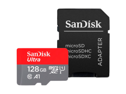 SanDisk Ultra microSDXC 128GB + SD Adapter 140MB/s A1 Class 10 UHS-I