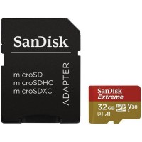 SanDisk Extreme microSDHC 32GB for Action Cams and Drones + SD Adapter - 100MB/s A1 C10 V30 UHS-I U3; EAN:619659155100