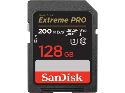 SanDisk Extreme PRO 128GB SDXC Memory Card + 2 years RescuePRO Deluxe up to 200MB/s & 90MB/s Read/Write speeds, UHS-I, Class 10, U3, V30, EAN: 619659188634