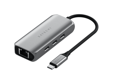 SATECHI 4-in-1 USB-C Hub with 2.5 Gigabit Ethernet - Space Gray