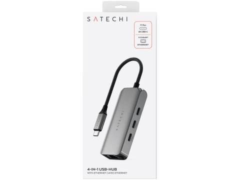 SATECHI 4-in-1 USB-C Hub with 2.5 Gigabit Ethernet - Space Gray