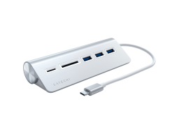 SATECHI Type-C Aluminum USB 3.0 Hub & Card Reader Silver
