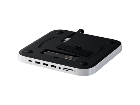 SATECHI Mac Mini Stand & Hub with NVMe SSD Enclosure - Silver