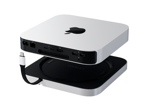 SATECHI Mac Mini Stand & Hub with NVMe SSD Enclosure - Silver