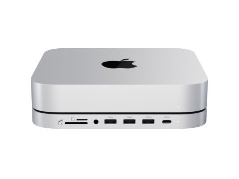 SATECHI Mac Mini Stand & Hub with NVMe SSD Enclosure - Silver
