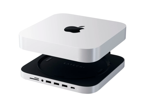 SATECHI Mac Mini Stand & Hub - Silver
