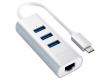 SATECHI Type-C 2-in-1 USB 3.0 Aluminum 3 Port Hub and Ethernet Port Silver