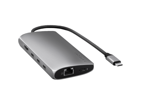 SATECHI USB-C MultiPort Adapter 8K with Ethernet V3 - Space Gray