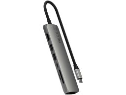 SATECHI 7-in-1 USB-C Slim Multiport Adapter with Ethernet (Space Grey)