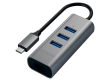 SATECHI Type-C 2-in-1 USB 3.0 Aluminum 3 Port Hub and Ethernet Port Space Gray