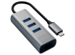 SATECHI Type-C 2-in-1 USB 3.0 Aluminum 3 Port Hub and Ethernet Port Space Gray