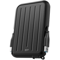 Silicon Power Armor - A66 1TB Portable HDD USB 3.2 Gen 1 Black, Certificate MIL-STD 810F 516.5/IV, Water-resistant IPX4, 360˚ bumper