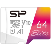 SILICON POWER 64GB Elite microSDHC/SDXC U1 V10 Full HD 1080p