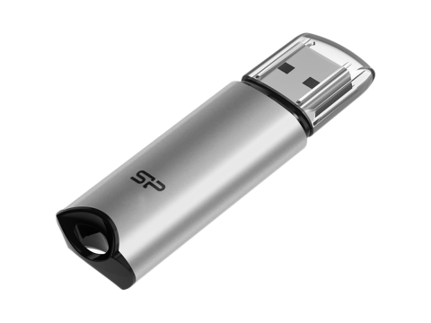 Silicon Power Marvel - M02 64GB Pendrive USB 3.2 Gen 1 Silver, Built-in straphole, Aluminum housing