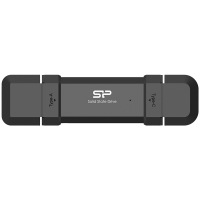 Silicon Power 500GB DS72 Dual USB-C/USB 3.2 Gen 2, Portable External SSD, Steam Deck and iPhone 15 Pro, R/W: up to 1050MB/s; 850MB/s, Black