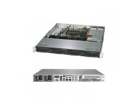 Supermicro SuperServer SYS-5019C-MR 1U, 1xLGA 1151, TDP up to 95W, Intel C246, 4xDDR4, 4x3.5" Hot-swap, SATA3 (6Gbps); RAID 0, 1, 5, 10, 1xPCI-E 3.0 x16, 2x1GbE LAN, 1xRJ45 IPMI, 2xUSB 3.1, 2xUSB 2.0, 1xVGA, 1 COM, 2x400W