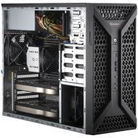 Supermicro server SYS-531A-I UP mid-tower workstation for 3D and VR content development, Intel W790, 8 DIMMs, 1x 1GbBaseT, 1x 10GbBaseT, 4 3.5" SATA3 drive bays; ; 2 M.2 NVMe, 1200W PWS, 1 120 mm Fan(s) ; 1 120 mm Fan(s)