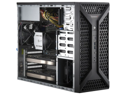 Supermicro server SYS-531A-I UP mid-tower workstation for 3D and VR content development, Intel W790, 8 DIMMs, 1x 1GbBaseT, 1x 10GbBaseT, 4 3.5" SATA3 drive bays; ; 2 M.2 NVMe, 1200W PWS, 1 120 mm Fan(s) ; 1 120 mm Fan(s)