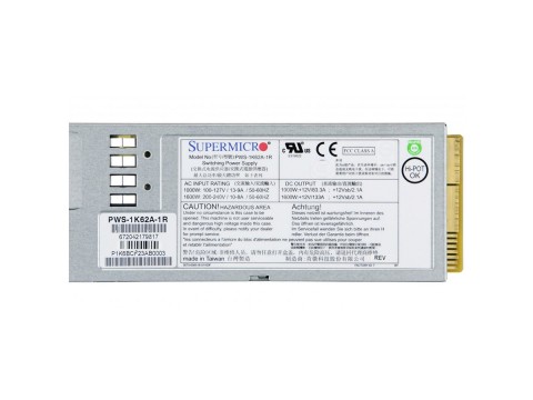 Блок Питания Supermicro 1000W/1600W 1U Redundant Power Supply (PWS-1K62A-1R)