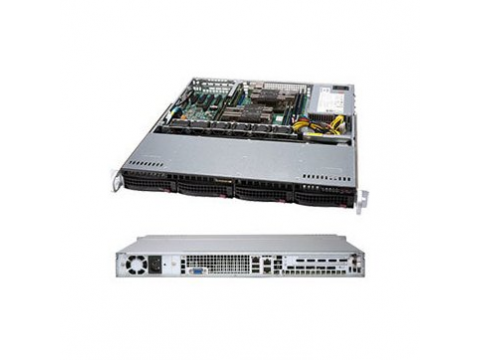 Supermicro 1.1U Chassis for motherboard support size: (12" x 10") (9.6" x 9.6"), 4 x 3.5" hot-swap SAS/SATA drive bay with SES2, 1U 4-Port 12Gbps Backplane Support 4x3.5" SAS3/SATA3 HDD/SSD